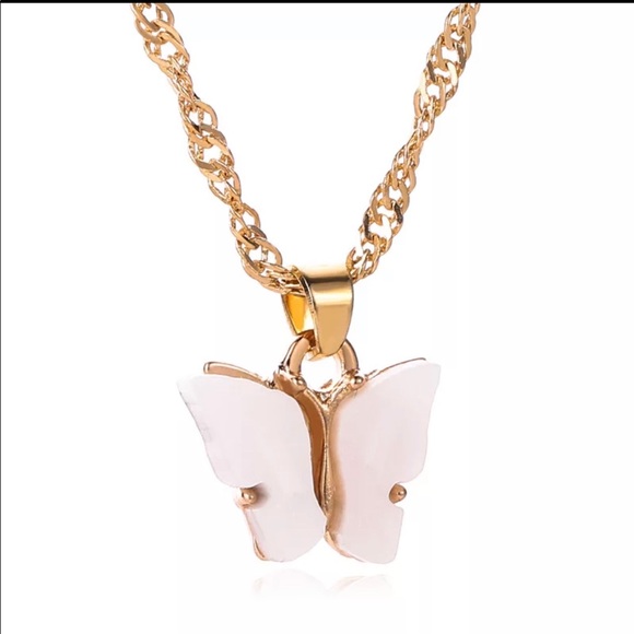 Gold Necklace with Butterfly Accent - Picture 5 of 8